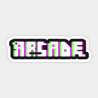 Retro Glitch ARCADE Text Sticker